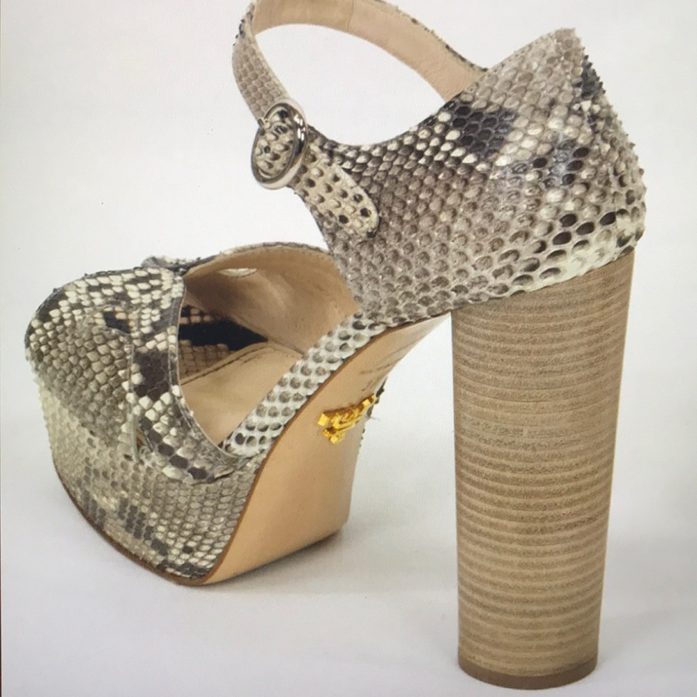 Prada Python “Roccia” Platform Sandals - image 4